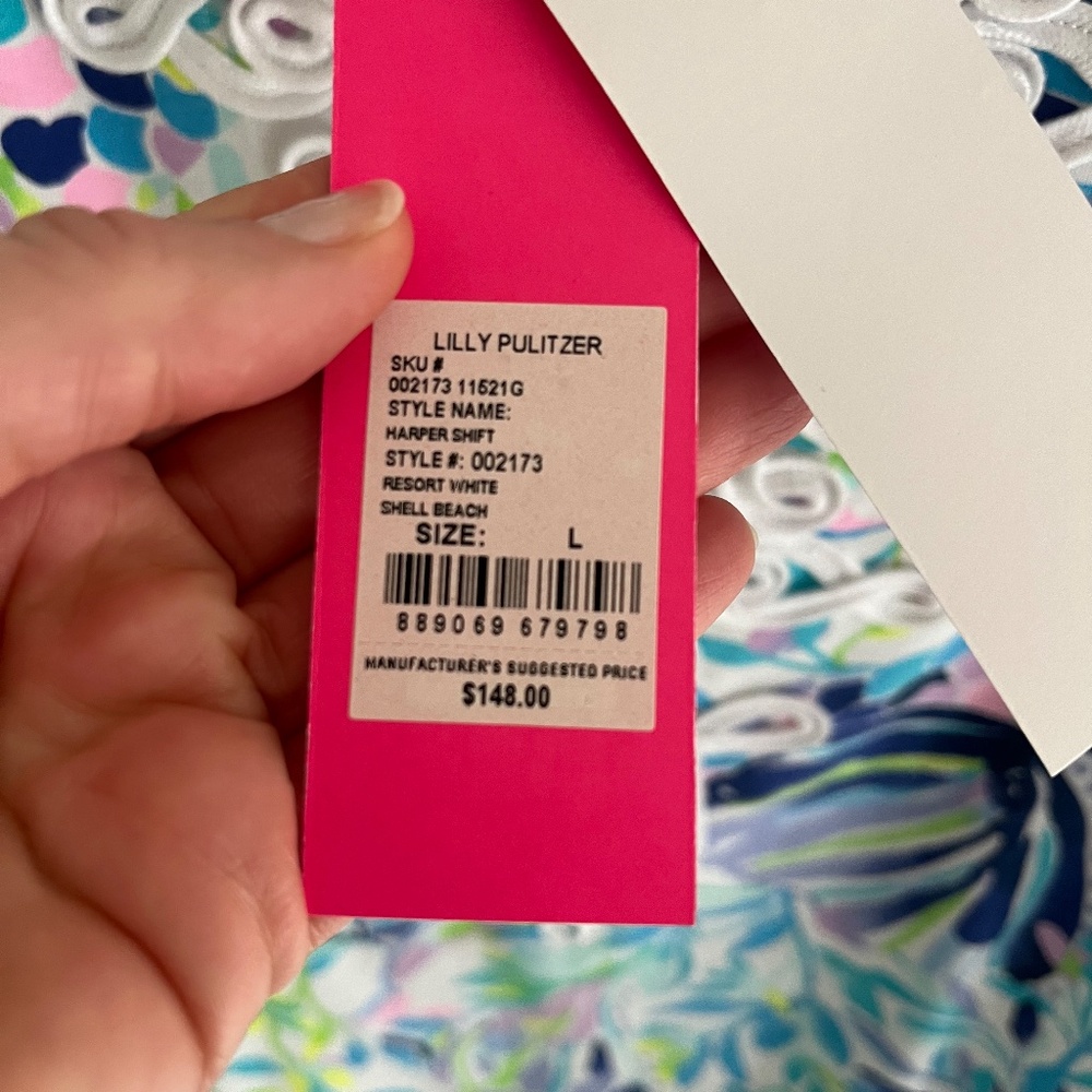 Lilly Pulitzer Harper Shift Dress in Shell Beach Print and 2 GWP! - Picture 6 of 15